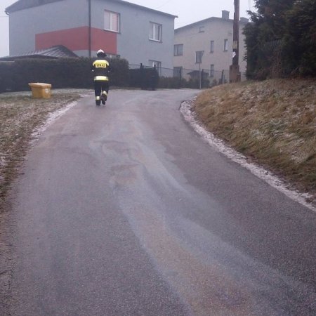 Neutralizacja plamy oleju na ulicy Woszczyckiej - 18 grudnia 2016
