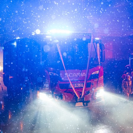 Przywitanie nowego wozu strażackiego OSP Książenice