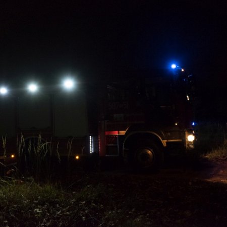 Pożar śmieci w lesie