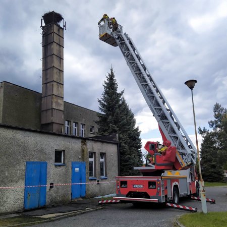 Uszkodzone bocianie gniazdo - 5 maja 2020
