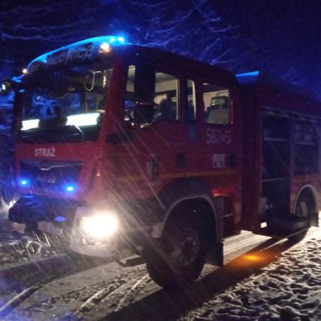 Zdarzenie drogowe i konary na jezdni - 16 grudnia 2022
